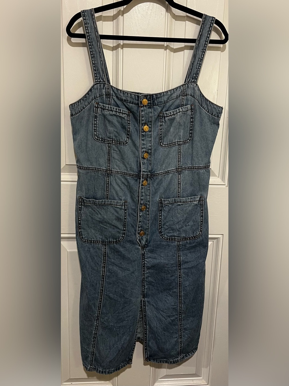Kut from the Kloth Denim Blue Knee Length Dress Sz 12 Sleeveless